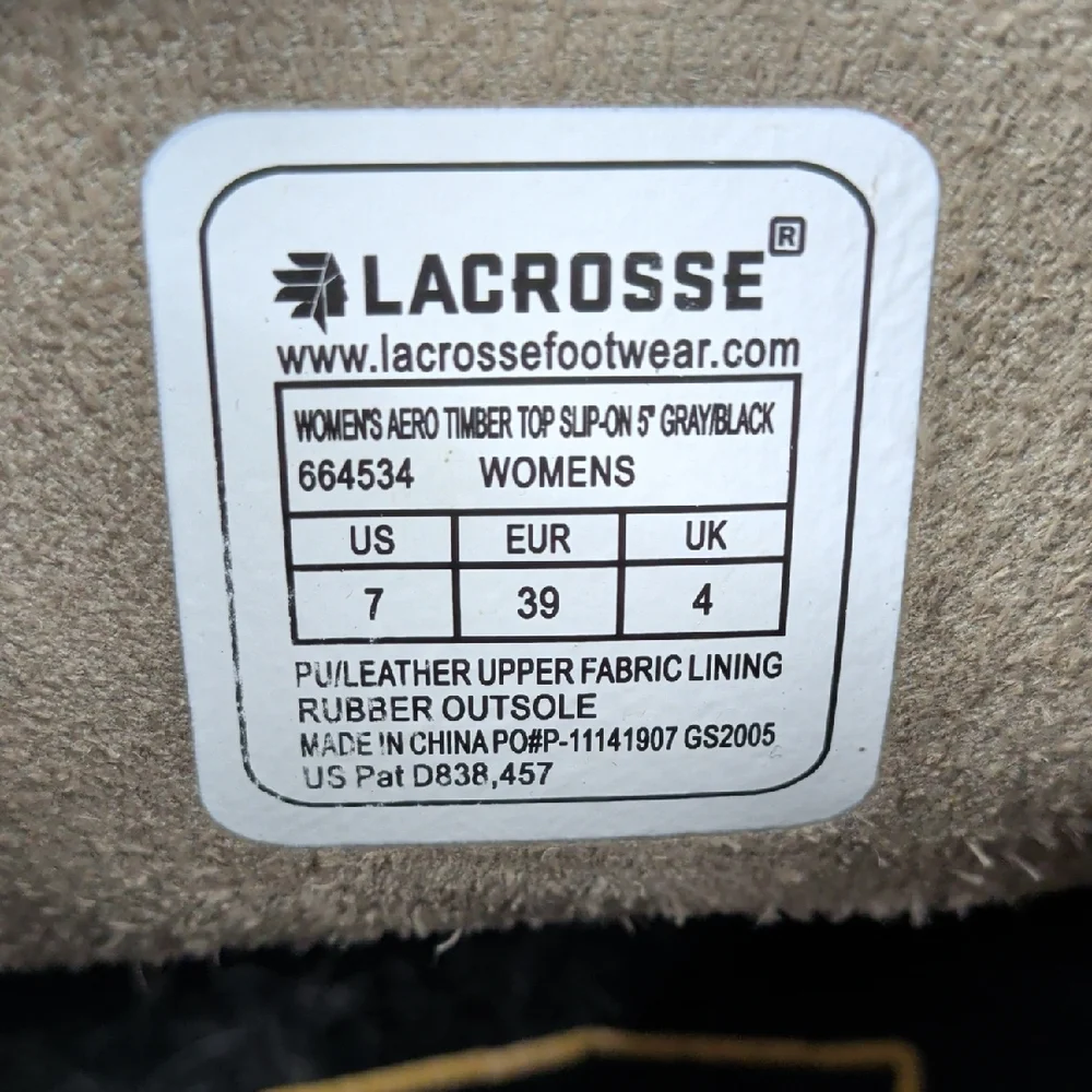 LaCrosse 664534 Aero Timber Top Slip‎ on Gray Boots